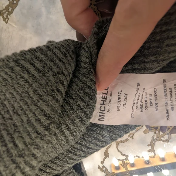 Sleeveless Olive Green Knit Mini Dress - Picture 6 of 8